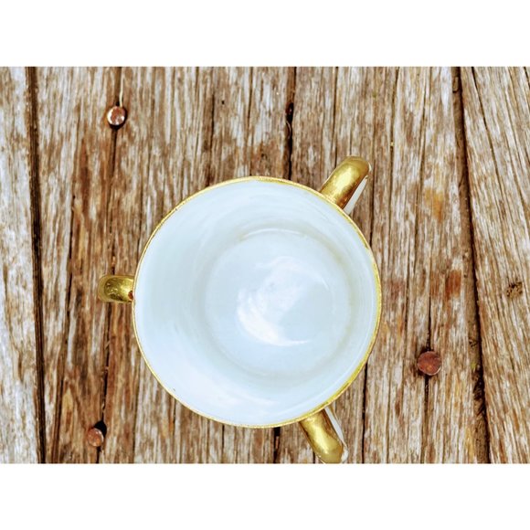 Antique Nippon Hand Painted Roses 3 Handle Loving Cup Small - Picture 10 of 12